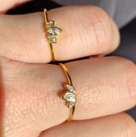 925 Sterling Silver Yellow Gold Cubic Zirconia - Picture 10 of 16